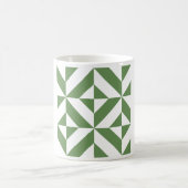 Dark Grass Green Geometric Deko Cube Pattern Kaffeetasse (Mittel)