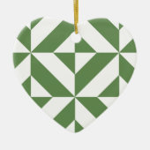 Dark Grass Green Geometric Deko Cube Pattern Keramikornament (Vorne)