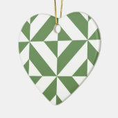 Dark Grass Green Geometric Deko Cube Pattern Keramikornament (Links)