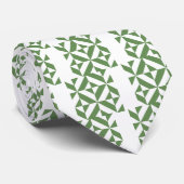 Dark Grass Green Geometric Deko Cube Pattern Krawatte (Gerollt)