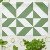 Dark Grass Green Geometric Deko Cube Pattern Küchentuch (Gefaltet)