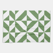 Dark Grass Green Geometric Deko Cube Pattern Küchentuch (Horizontal)