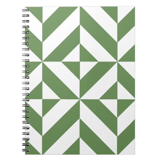 Dark Grass Green Geometric Deko Cube Pattern Notizblock (Vorderseite)