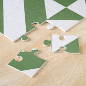 Dark Grass Green Geometric Deko Cube Pattern Puzzle (Seite)