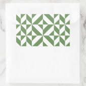 Dark Grass Green Geometric Deko Cube Pattern Rechteckiger Aufkleber (Tasche)