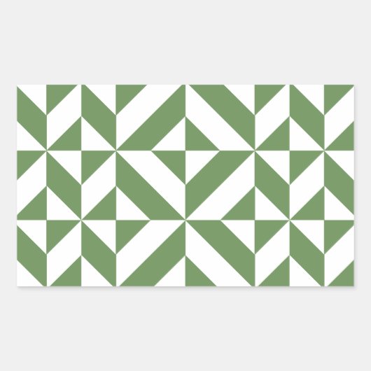 Dark Grass Green Geometric Deko Cube Pattern Rechteckiger Aufkleber (Vorderseite)