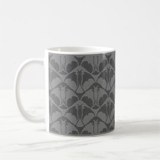 Dark Gray Batty Coffee Tasse (Links)
