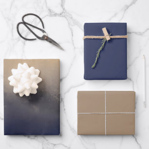 Dark Gray Beige Moody Geschenkpapier Set