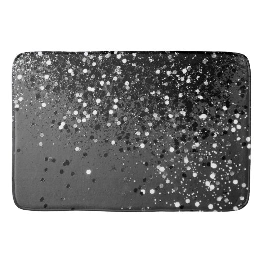 Dark Gray Black Lady Glitzer #1 #shiny #decor Badematte (Vorderseite)