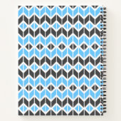Dark Gray Blue Name Geometric Herringbone Notizblock (Rückseite)