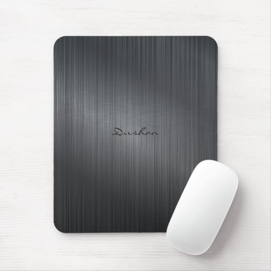 Dark Gray Brushed Metal Look Mouse Pad Mousepad (Mit Mouse)