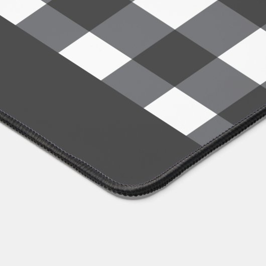 Dark Gray Buffalo Kariert Schreibtischunterlage (Ecke)