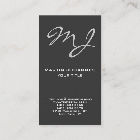 Dark Gray Business Card Visitenkarte (Vorderseite)