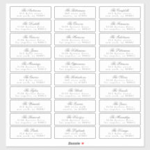 Dark Gray Classic Calligraphy Address Guest