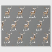 Dark Gray Deer Antlers Weihnachten Geschenkpapier (Flach)