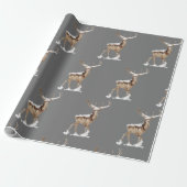 Dark Gray Deer Antlers Weihnachten Geschenkpapier (Ungerollt)