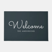 Dark Gray Extravagantes Script "Welcome" Personali Fußmatte (Vorderseite)
