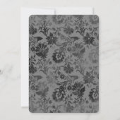Dark Gray Floral Einladung (Rückseite)