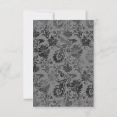Dark Gray Floral RSVP Karte (Rückseite)