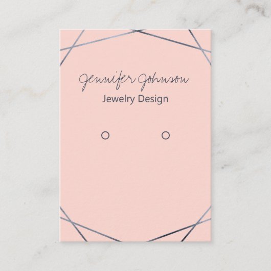 Dark Gray Foil Earring Display Card Visitenkarte (Vorderseite)