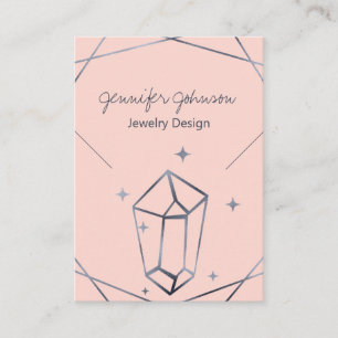 Dark Gray Foil Geometric Necklace Display Card Visitenkarte