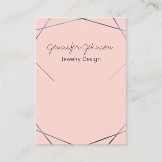 Dark Gray Foil Geometric Necklace Display Card Visitenkarte (Vorderseite)