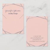 Dark Gray Foil Geometric Necklace Display Card Visitenkarte (Vorne/Hinten)