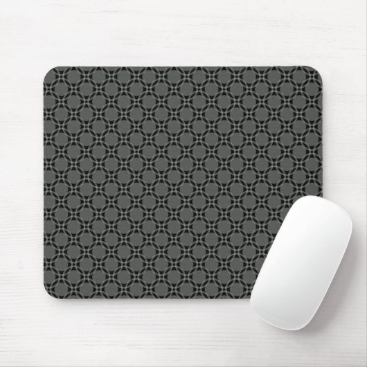 Dark Gray Funky Circles Mousepad (Mit Mouse)