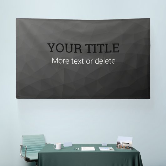 Dark gray geometric mesh Triangle custom text Banner (Messe)