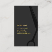 Dark Gray Gold Hair Stylist Salon Visitenkarte (Rückseite)