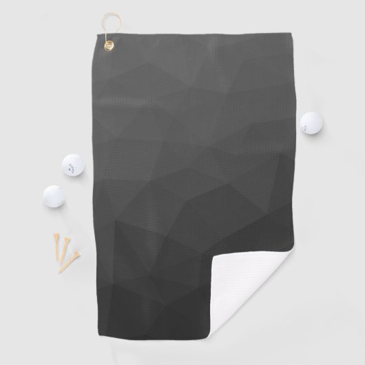 Dark gray gradient geometric mesh pattern golfhandtuch (Insitu)