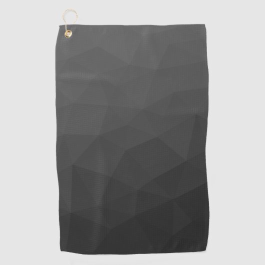 Dark gray gradient geometric mesh pattern golfhandtuch (Vorderseite)