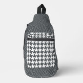 DARK GRAY HERRINGBONE UND SCHWAFFPATTER CROSSBODY BAG (Vorderseite)