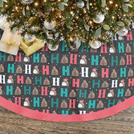 Dark Gray Ho Ho Ho Armadillo Polyester Weihnachtsbaumdecke