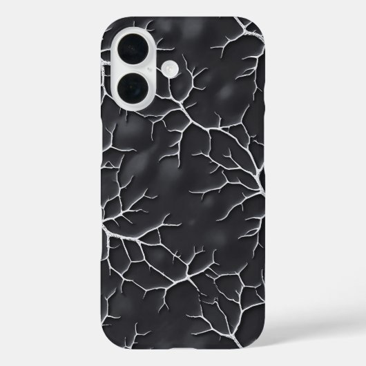 Dark Gray iPhone Case with Branch Texture (Rückseite)