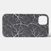 Dark Gray iPhone Case with Branch Textured Relief (Rückseite (Horizontal))