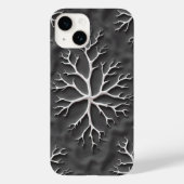 Dark Gray iPhone Case with Organic White Branches (Rückseite)