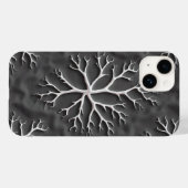 Dark Gray iPhone Case with Organic White Branches (Rückseite (Horizontal))