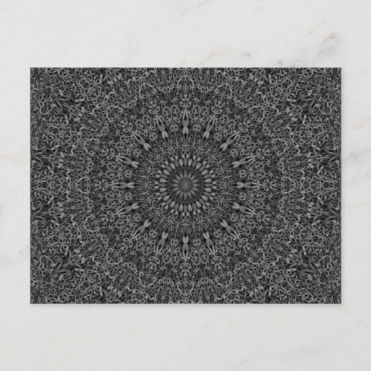 Dark Gray Jungle Mandala Postkarte (Vorderseite)