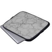 Dark Gray Marble Pattern Laptopschutzhülle (Vorne Knopf)