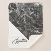 Dark Gray Marble Stone Sherpadecke (Vorderseite)