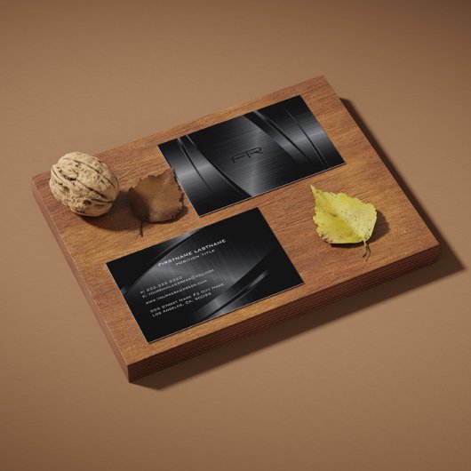 Dark Gray Metallic Texture-Stainless Steel Look Visitenkarte
