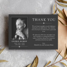 Dark Gray Minimalistisch Foto Beileid Vielen Dank