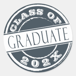 Dark Gray Modern Graduate Runder Aufkleber