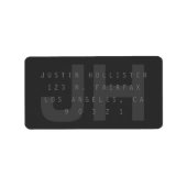 Dark Gray Modern Return Address Label Adressaufkleber (Vorne)