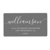 Dark Gray Modern Script Rücksendeadresse (Vorne)