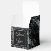 Dark Gray Mosaic Glass Cube Favor Box Geschenkschachtel (Geöffnet)