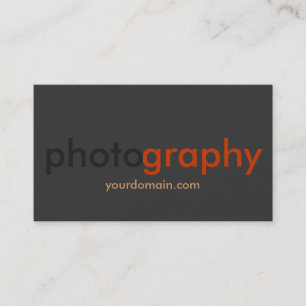 Dark Gray Orange Fotograf Artist Business Card Visitenkarte