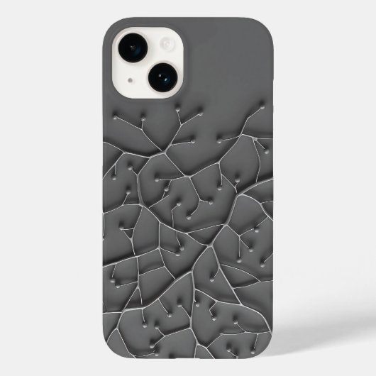 Dark Gray Organic iPhone Case Modern Texture (Rückseite)