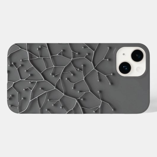 Dark Gray Organic iPhone Case Modern Texture (Rückseite (Horizontal))